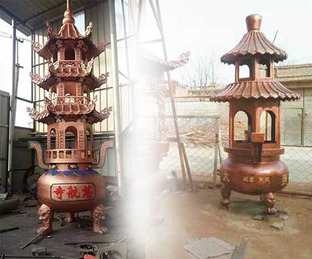 多层铜香炉